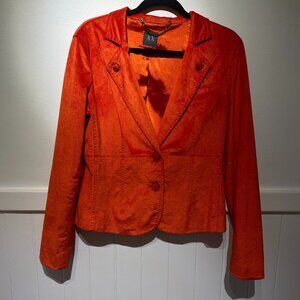 Armani Exchange brilliant orange velvet blazer